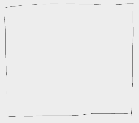 Two drawn squares appear side by side on the screen.