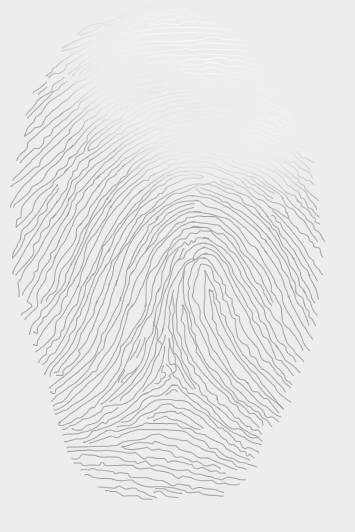 Two fingerprints appear in the center of the screen.
